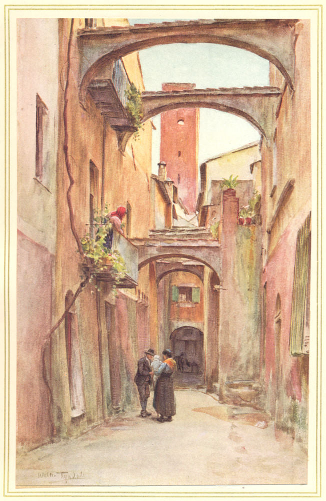 ITALY. Via Deglo Speddale, Noli 1912 old antique vintage print picture